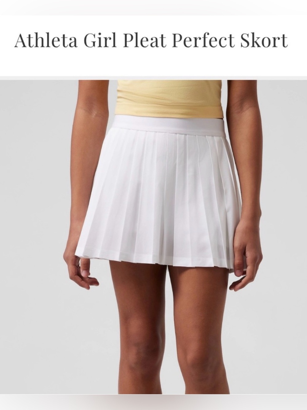 Athleta White Pleated Skort